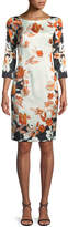Thumbnail for your product : St. John Modern Floral Stretch Charmeuse Dress