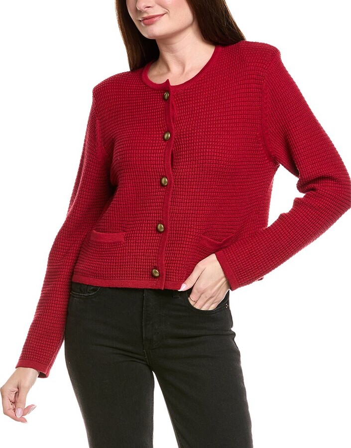 Hannah Rose Textured Crop Cashmere-Blend Jacket