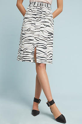 Tracy Reese Zebra-Printed Skirt