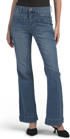 TJMAXX Belle High Rise Yoke Front Bootcut Jeans For Women, Spandex/Cotton/Polyester