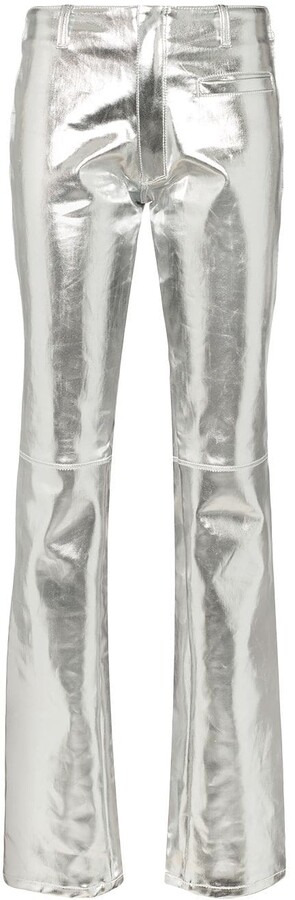 metallic jeans silver