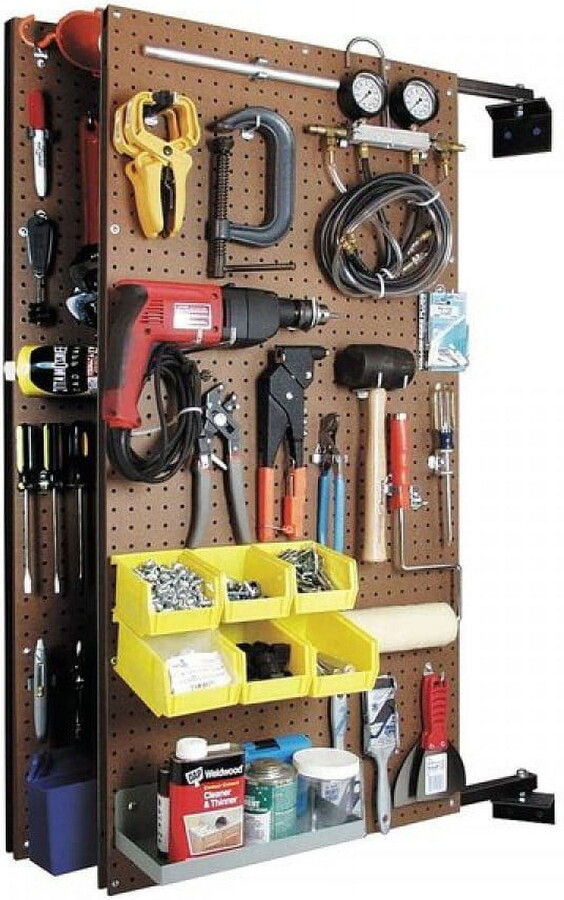 Triton Products B1-2 Pegboard, 48 In. H, 24 In. W, Brown, PK 2