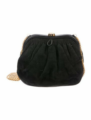 black suede evening clutch