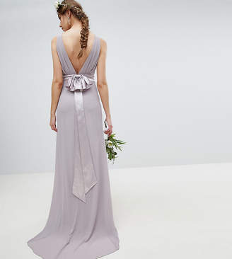 TFNC Tall Sateen Bow Back Maxi Bridesmaid Dress
