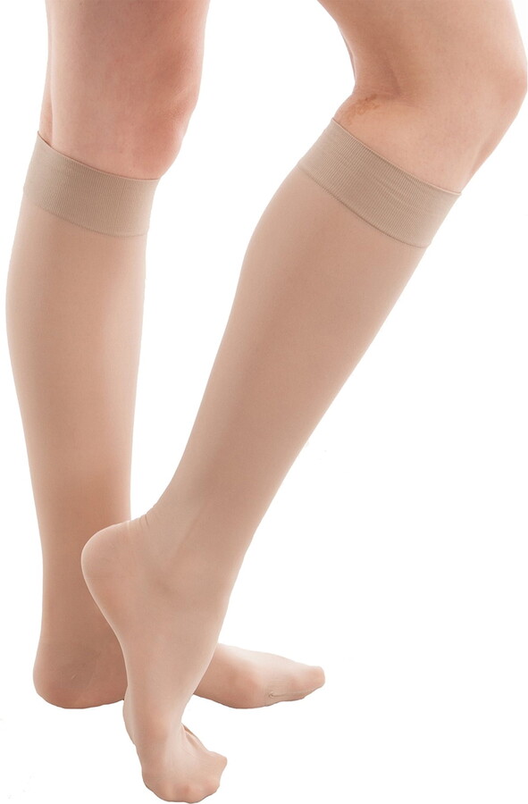 Gabrialla Sheer Knee High Compression Socks for Women, 20-30 mmHg, Closed Toe