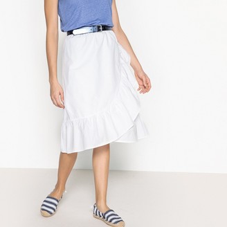 La Redoute Collections Ruffled Cotton Wrapover Skirt