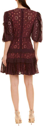 Rebecca Taylor Pinwheel Silk-Blend A-Line Dress