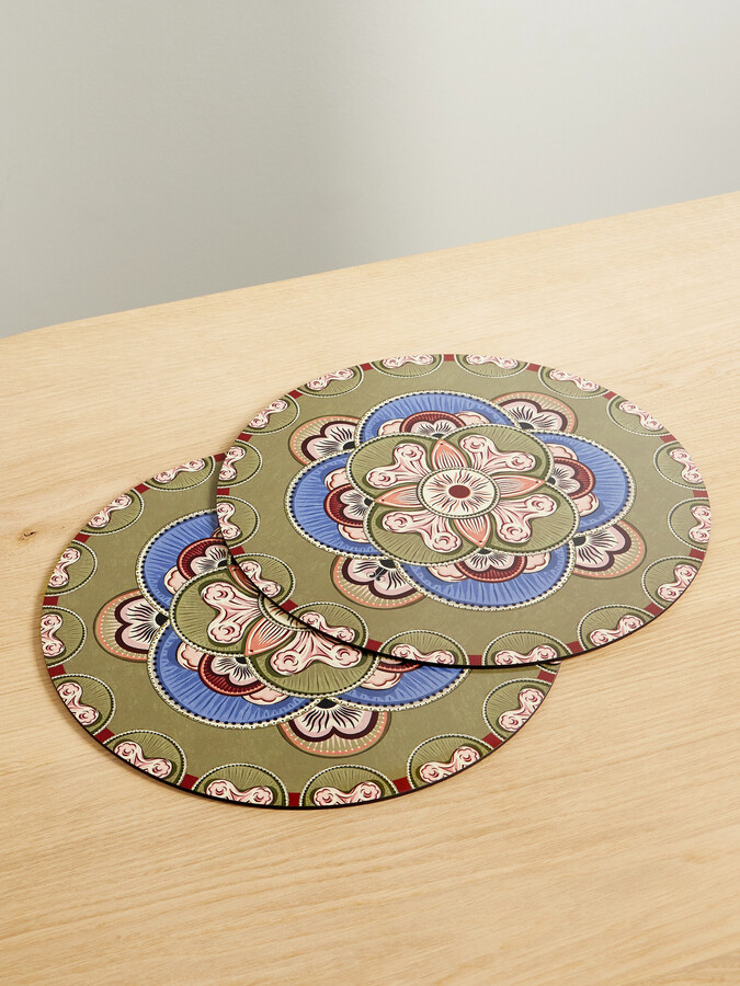 La DoubleJ - Set Of Two Wood Placemats - Green
