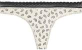 Thumbnail for your product : Calvin Klein Calvin Klein Lace-Trimmed Stretch-Satin Mid-Rise Thong