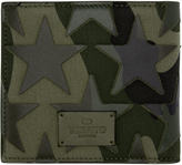 Thumbnail for your product : Valentino Green Camouflage Stars Bifold Wallet
