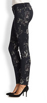 Thumbnail for your product : 7 For All Mankind Floral-Print Skinny Jeans