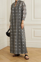 Thumbnail for your product : Tory Burch Embellished Satin-trimmed Organza Maxi Dress - Black