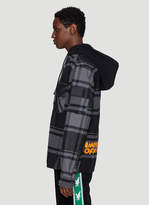 Thumbnail for your product : Off-White Off White Check Hooded Shirt in Grey
