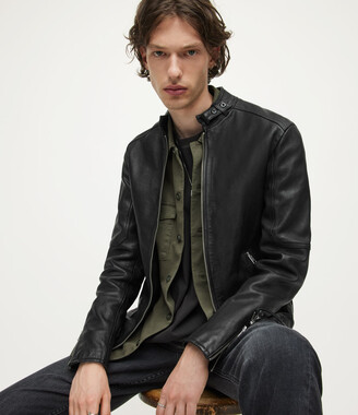 AllSaints Cora Leather Jacket | Size XS | Jet Black - ShopStyle