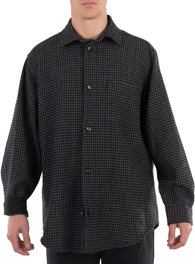 Nanushka Matize Long Sleeve Houndstooth Shirt
