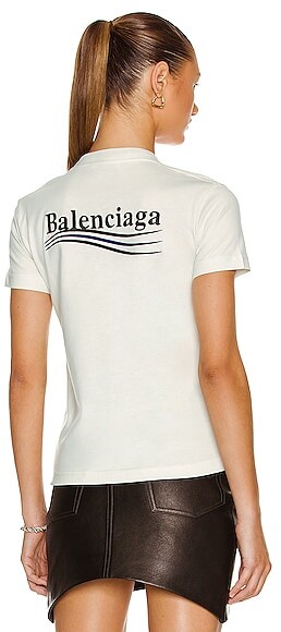 Balenciaga Oversized Printed Cotton-jersey T-shirt - White - ShopStyle
