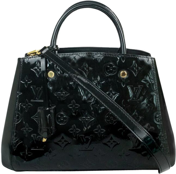 Louis Vuitton Black Patent Leather Montaigne Bag - ShopStyle
