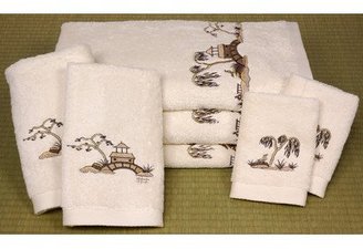 Oriental Furniture Best Quality Anniversary Gift 200, 7pc. Chiniosorie Trousseau Luxury Cotton Towel Set, Ivory