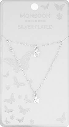 Monsoon Silver Plated Star Necklace & Bracelet Set