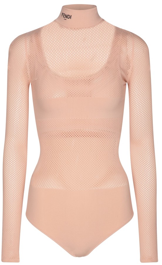 Fendi Stretch-mesh bodysuit and bra set - ShopStyle Tops