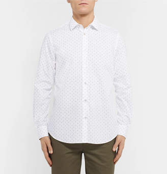Paul Smith Soho Slim-Fit Cutaway-Collar Printed Cotton-Poplin Shirt