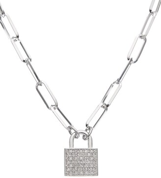 Meshmerise 18K Over Silver 0.25 Ct. Tw. Diamond Padlock Necklace - ShopStyle