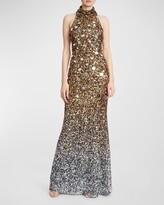 Ombre Sequin Evening Gown 