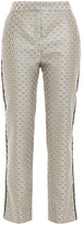 Thumbnail for your product : Maje Velvet-trimmed Metallic Jacquard Slim-leg Pants