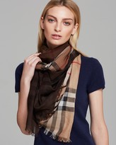 Thumbnail for your product : Burberry Ombré Gauze Giant Check Scarf