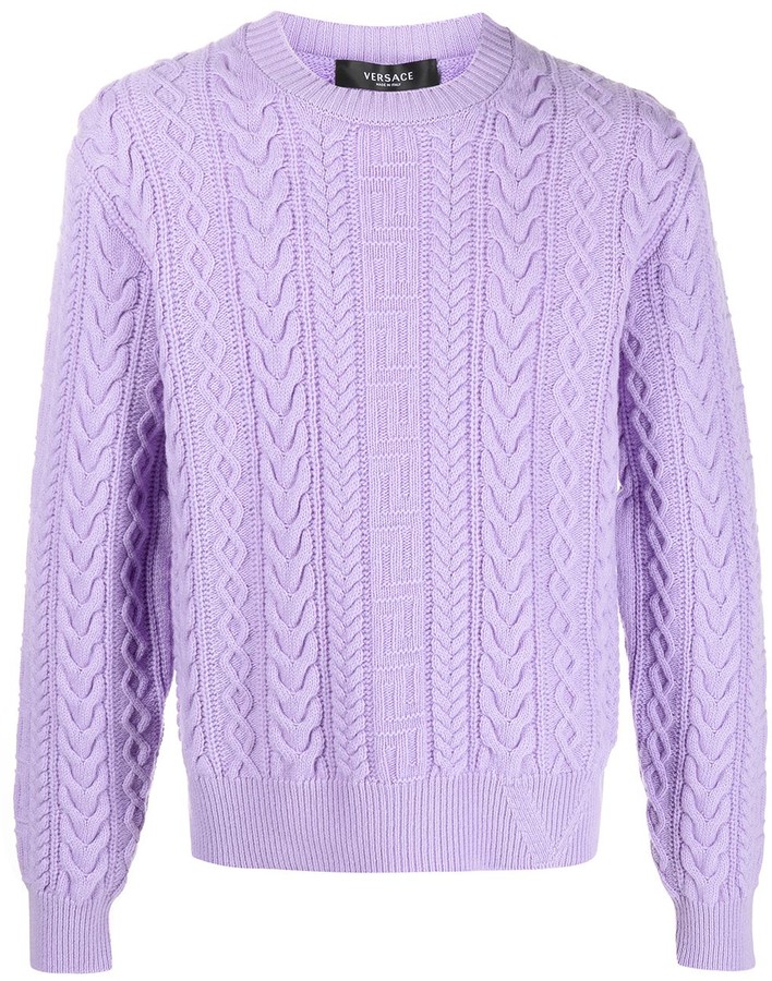 purple knitwear