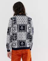 Thumbnail for your product : ASOS Design DESIGN knitted jumper with baroque design