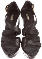 Thumbnail for your product : Miu Miu Leather Platform Sandals