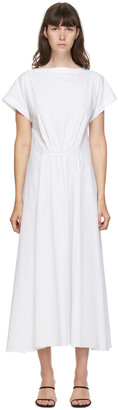 Esse Studios SSENSE Exclusive White Gathered Mid-Length Dress
