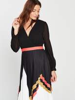 Thumbnail for your product : Little Mistress Geo Print Belted Pleated Skirt Midi Dress
