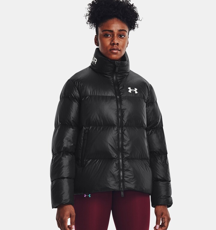black thin puffer jacket