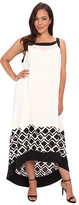 Thumbnail for your product : DKNY Tribal Border Crepe Sleeveless Maxi Dress w/ Chiffon Insert
