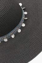 Thumbnail for your product : boohoo Aztec Coin Trim Straw Floppy Hat