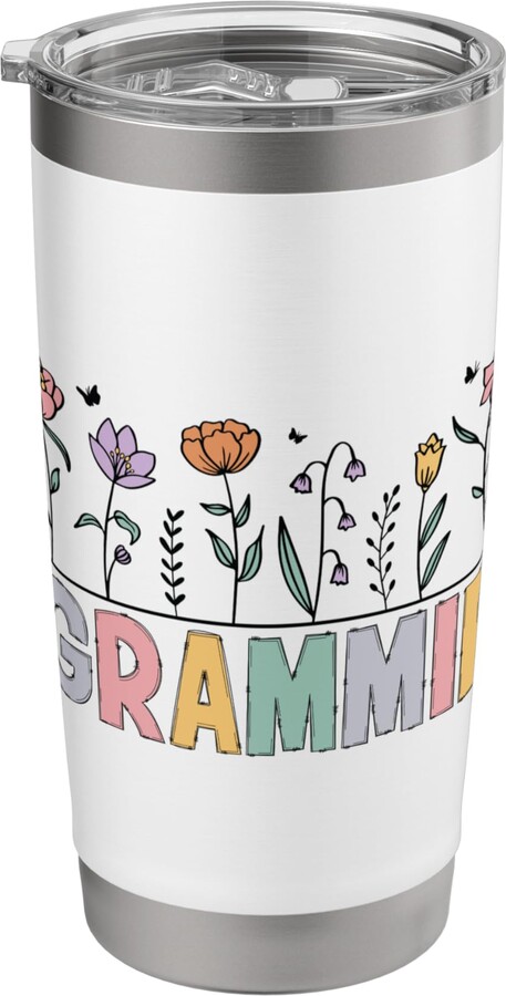 Grandmother Wildflower Floral Nickname Grammie Wildflower Garden Pastel Colors Design Stainless Steel Insulated Tumbler