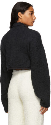 SKIMS Black Cozy Knit Cropped Mock Neck Sweater