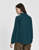 Thumbnail for your product : Mae Farrow Long Sleeve Collared Blouse in Forest