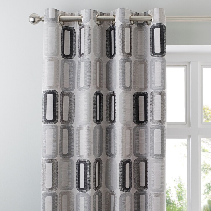 Element Dahl Dove Grey Eyelet Curtains Grey and Black ShopStyle