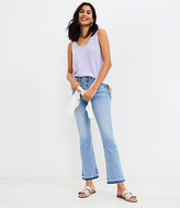 Thumbnail for your product : LOFT Petite Let Down Hem Button Front High Rise Kick Crop Jeans in Vivid Light Indigo Wash