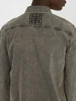 Thumbnail for your product : Givenchy Point Collar Washed Denim Shirt - Mens - Grey