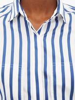 Thumbnail for your product : Lee Mathews - Ottilie Striped Cotton-poplin Shirt - Womens - Blue White