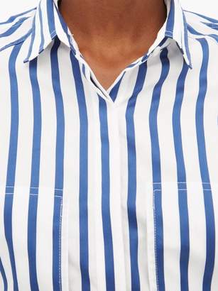 Lee Mathews - Ottilie Striped Cotton-poplin Shirt - Womens - Blue White