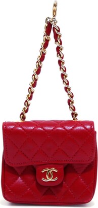 Chanel Around 1990 Made Suede V Stitch Classic Flap Chain Bag 25Cm Red