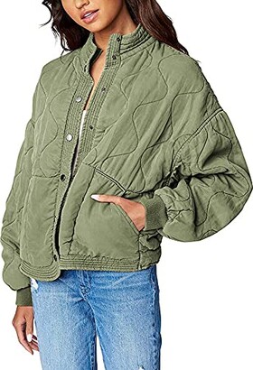 Blank NYC Womens Luxury Clothing Tencel Drop Shoulder Quilted Jacket