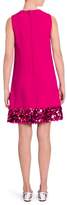 Thumbnail for your product : Dolce & Gabbana Sequin Trim Crepe A-Line Dress