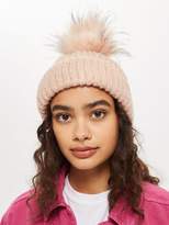 fur bobble hat topshop