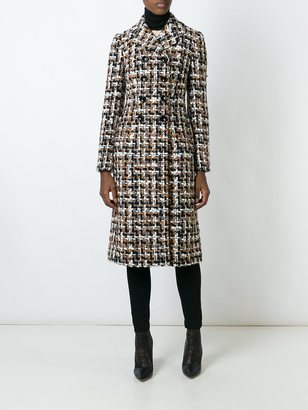 Dolce & Gabbana tweed midi coat - women - Silk/Cotton/Acrylic/Wool - 38